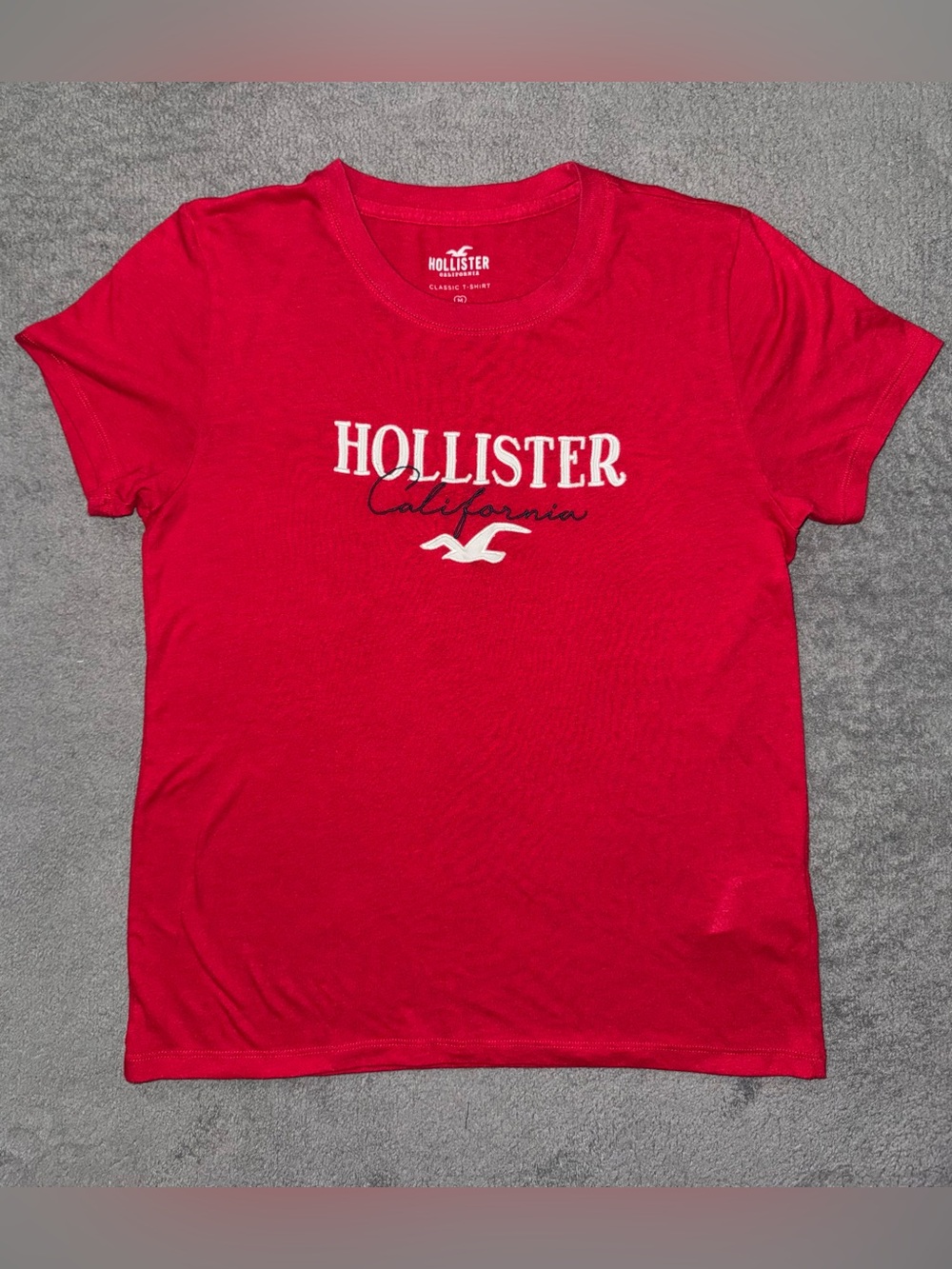 Hollister California Red Embroidered Logo T-Shirt Women’s M